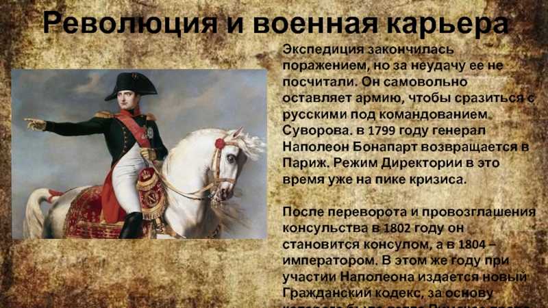 Наполеон бонапарт (1769-1821) - краткая биография и правление императора франции