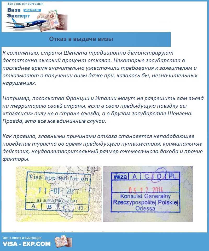 О отказе в шенгенской визе: когда можно подать снова, какие причины