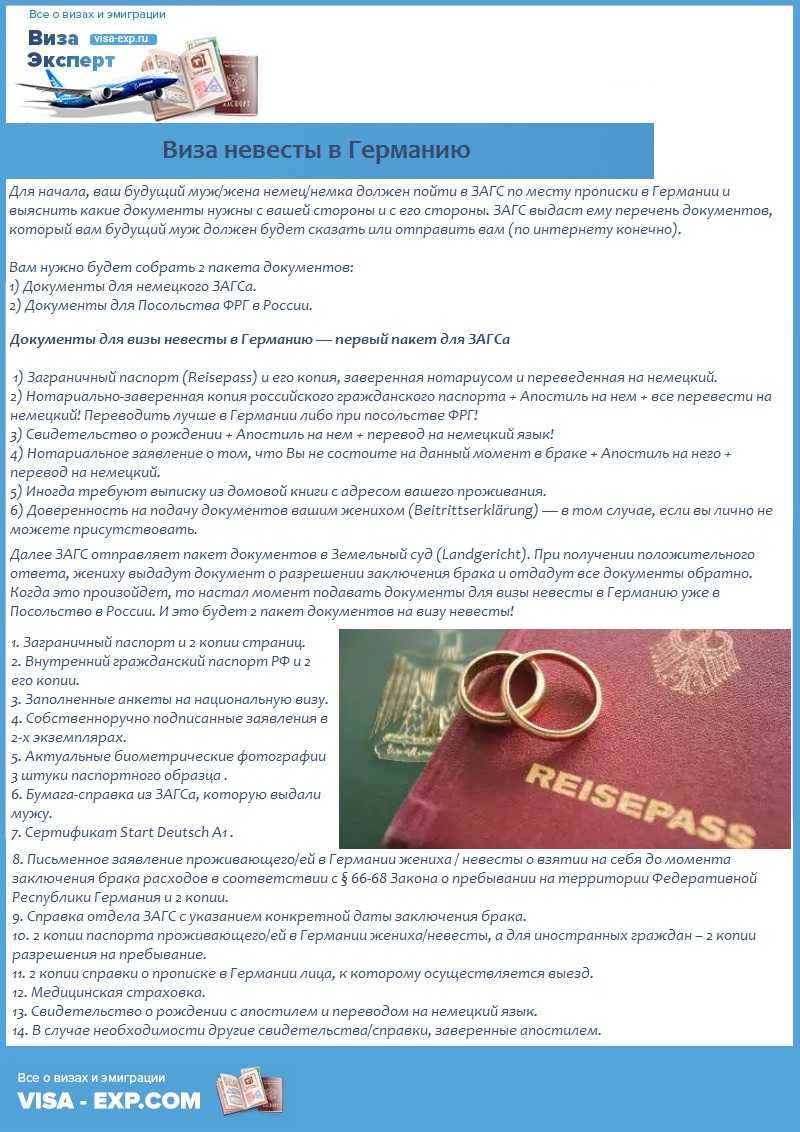 Виза невесты в германию: как оформить самостоятельно?