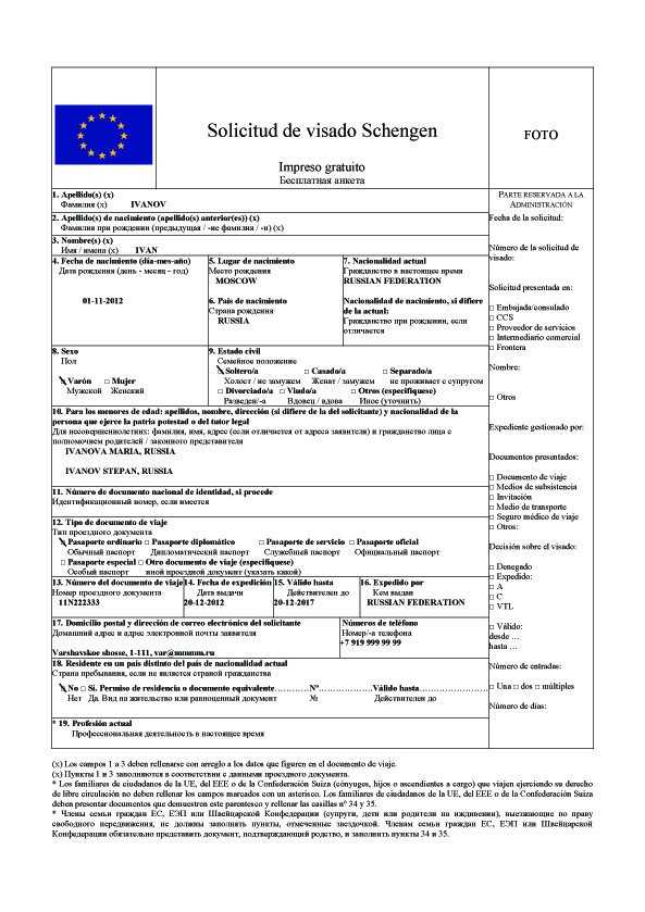 Как заполнять анкету и заявление на шенгенскую визу