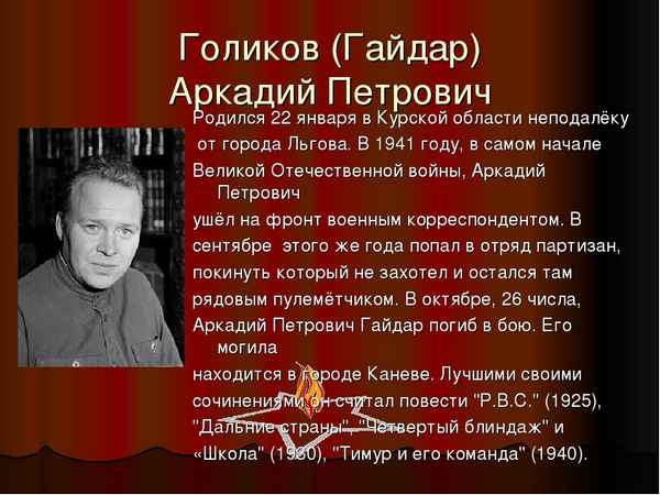 Гайдар аркадий петрович
