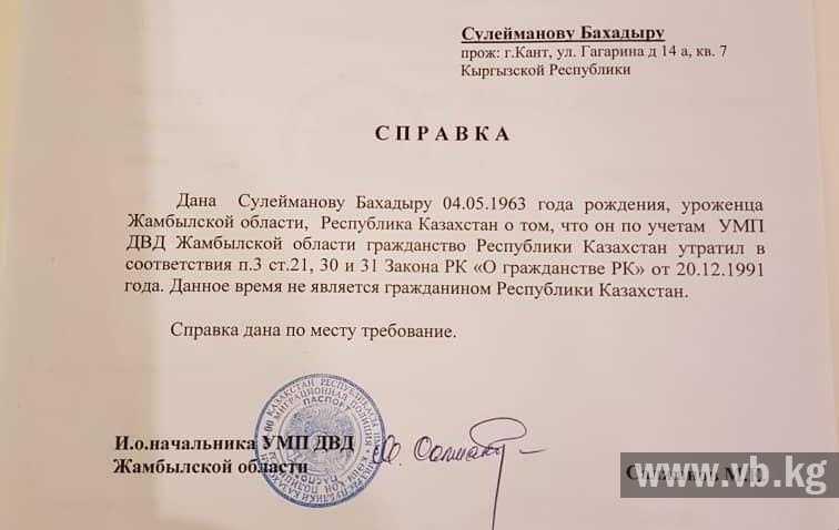 Получение справки об отсутствии гражданства другого государства